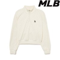 MLB 여성 애슬레저 클래식 모노그램 자카드 크롭 반집업 맨투맨 3FMTM2134 07CRD