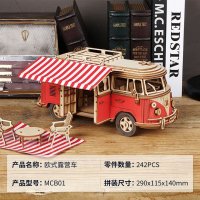 ROKR DIY 나무 조립 기차 자동차 캠핑카 3D 모형 키덜트 우드 퍼즐 장식 선물  유럽 캠핑카