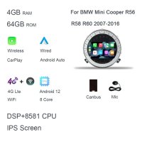 미니 쿠퍼 악세사리 MINI Cooper 꾸미기 무선 카플레이  4GB 64GB 자동차 4g