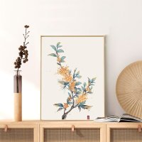 민화 동양화 명화 그리기 DIY 수묵화 난초 유화 그림 액자  40x50cm  물감+캔버스+브러시+벽 피팅 악세서리  QX6546