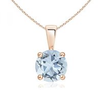 Angara Natural Aquamarine Solly Pendant Necklace Ladies Girls Solid Platinum Stirling Silve