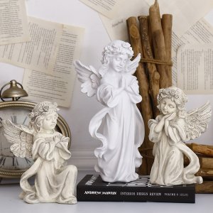 성모마리아상 수지 아름다운 천사 미니어처 동상 귀여운 조각 미술 스케치 모델 홈 액세서리 입상  바보 천사