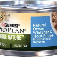 Purina Pro Plan True Nature Natural Ocean Whitefish 송어 앙트레 캣 푸드 통조림 3온스 24캔 케이스