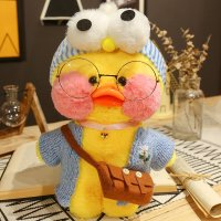 PKTOYS DIY 행운 만화 예쁘다 귀여 봉제 빵빵덕 오리 인형애착 만들기 선물 C06  푸른 참깨 거리 노란 오리 숯 가방