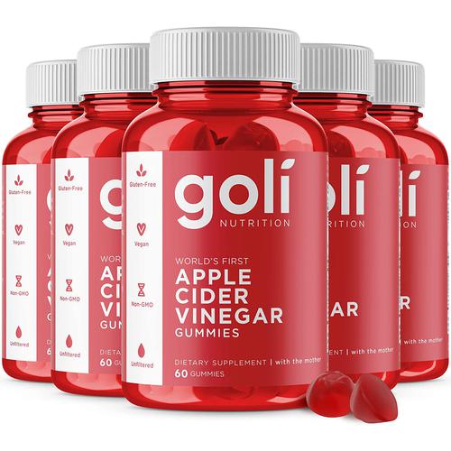 단기간다이어트 보조 <b>컷팅제</b> 칼로리 Goli Nutrition의 Apple Cider Vinegar Gummy 비타민 5팩 300개 비건 글루텐 프리 GMO 제외 quotThe  5