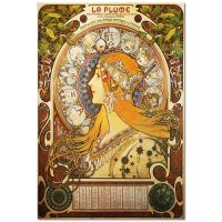 알폰스무하 패브릭 포스터 그림 액자 Alphonse Mucha 캔버스 아트 홈 장식 천 패브릭 벽 인쇄 실크 패브릭  27X40  16