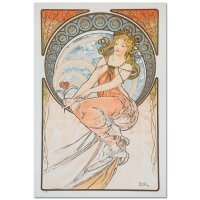 알폰스무하 패브릭 포스터 그림 액자 Alphonse Mucha 캔버스 아트 홈 장식 천 패브릭 벽 인쇄 실크 패브릭  20X30  4