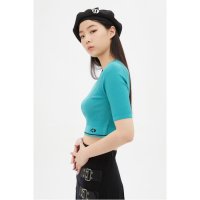 럭키슈에뜨 Half-sleeve Crop Knit Pullover LFWAA22120GRX