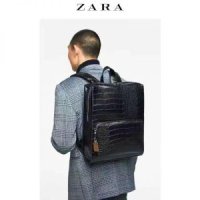 ZARA 남성 백팩 악어무늬 가방 비즈니스 컴퓨터