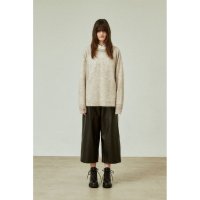 VIS A VIS FAUX LEATHER WIDE PANTS - 내츄럴