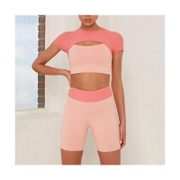 QUANJJ Candy Coloured Butt Lift Fitness Suit Yoga Suit Outdoor Sports Bodybuilding Yoga Wear Color