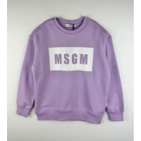 MSGM 키즈 맨투맨 라일락화이트 박스로고 8A MS029322