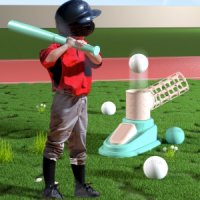 어린이 야구 장난감 자동 공 발사 기계 세트 배팅 연습 키즈 3볼 세트