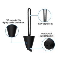 범용 카약 스쿠퍼 플러그 키트 고무 카누 보트 배수구 마개 로프 6개
