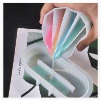 2 3 4 5Grids Silicone DIY Acrylic Paint Resin Mold Mixing Color Pigment Diversion Cup Fluid Art Divi