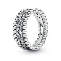 명품판도라반지20130374 Authentic Pandora Double Beaded Pave Ring Size 54 7