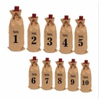 와인가방 와인선물포장 샴페인 와인백 10pcs Jute Wine Bags With Numbered Bottle Gift Blind Cover Tasti