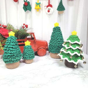 [무료선물포장]크리스마스 선물 뜨개 미니트리 탁상용트리, 점빵민빵
