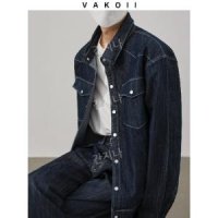 VAKOII 남자 데님 셋업 진청 생지 청남방 청바지 청청 세트 학생 봄 가을 투피스