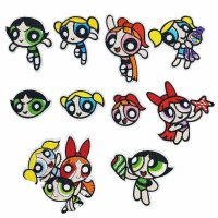 Powerpuff Girls 애니메이션 자수 패치 다림질 패치-H