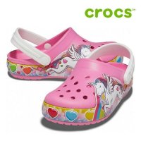 크록스 아동 샌들 44- Kids Crocs Fun Lab Unicorn Lights Clog Lemonade 207071-669