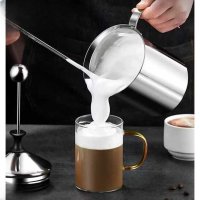 수동 우유 거품기 드립 커피 이중망 라떼 아이스