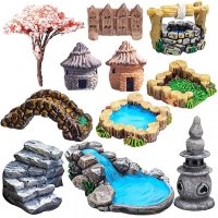 Miniature Landscape Fairy Garden Accessories Mini Lighthouse Water Well Bridge Cottages Ornament DIY