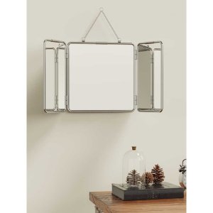 스텐 벽거울 접이식 3단 벽걸이 욕실 인테리어 세 개의 거울