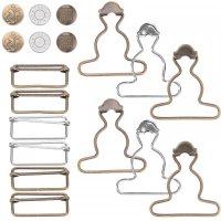 18pcs Adjustable Suspender Trousers Buckle Buttons Metal Overalls Fasteners