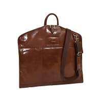 Luxury Leather Suit Carrier Slimline Travel Garment Dress Bag Keswich Chestnut