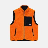 스투시 Stussy SHERPA REVERSIBLE VEST Tangerine