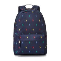 NWT 폴로랄프로렌 Multicolor ALL OVER PONY Kids Polyester Backpack Bag