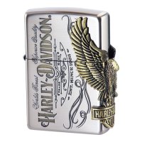 할리 지포 라이터 Zippo 일본 오리지널 사이드 메탈 이글윙 크롬 로고 HDP-75