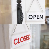 흰색 오픈클로즈푯말 투명화이트 OPEN CLOSED 안내판