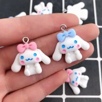 10PCS Sanrio Cute Cartoon Cinnamoroll Pendant Jewelry Accessories DIY Earrings Necklace Keychain Pen