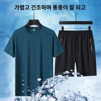 여름 반바지 세트 라운드 티셔츠 남성트레이닝복 반팔 트레이닝