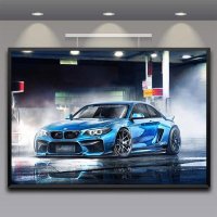 BMW M3 클래식 스포츠카 포스터 캔버스 페인팅 벽 아트 그림 거실 사무실 HD 프린트 장식 페인팅