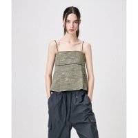 국내정품상품 ETMON Linen Sleeveless Blouse Khaki