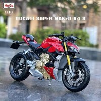 바이크 다이캐스트 모형 프라모델 1 18 Ducati 슈퍼 네이키드 V4 S 가와사키 모토 공인 오토바이 장난감