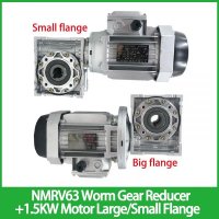 1Pcs Lot Worm Gear Reducer 0 55KW 550W Three-phase Motor Vertical 380V Large Small Flange Sma NMRV63