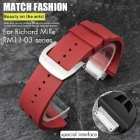 부드러운 불소 실리콘 고무 시계 밴드 Richard Mille 접이식 버클 스트랩 최 11-03M