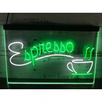 Espresso Coffee Shop Dual Color LED Neon Sign