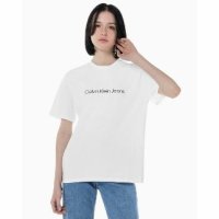 Calvin Klein Jeans 캘빈클라인진 여성 보이프렌드핏 코튼 스트레치 반팔 티셔츠 J218909-YAF 154812