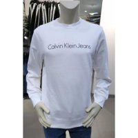 Calvin Klein Jeans 남여공용 기본로고 기모 맨투맨 티셔츠 J319917-YAF 1558736