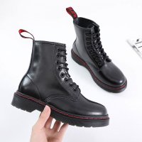 UNKNOWN Dr Martens 레더 남자로퍼 남성용 버건디 스티치 Martens 여자 남성화 여성 애니멀 구두