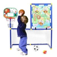 HEITIGN Mini Children Sports Ball Sandbag Rugger Football Goal Basketball Stand 3 in 1 Combination M