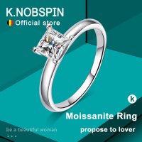 모이사 나이트 모이사나이트 다이아몬드 대용 모사나이트 KNOBSPIN 1ct 프린세스 컷 반지 s925 스털링 실