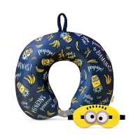 미니소 미니언즈 여행용 목베개 안대 세트 메모리폼 목쿠션 MINISO Minions Travel Neck Pillow Eye Mask