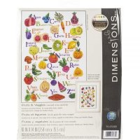 Dimensions Fruits 베지gies 초보자용 십자수 키트 14개 아이다 천 25 4 x 35 10 14인치