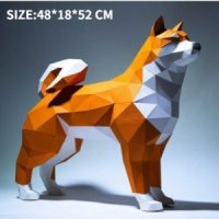 종이접기 3D 강아지 페이퍼크래프트 DIY 인테리어 책상장식 수제 웰시코기 닥스훈트 시바견-T 일반